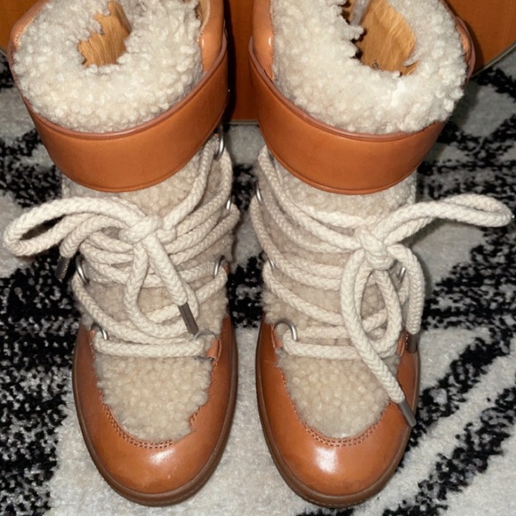 🎠COACH MONROE SHEARLING WEDGE BOOTS - Picture 3 of 6